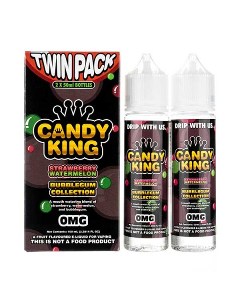 Strawberry Watermelon Bubblegum Shortfill E-Liquid by Candy King (Twin Pack)