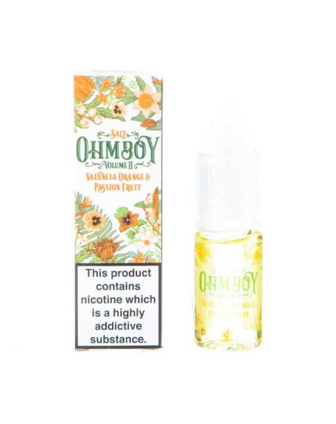 Valencia Orange and Passion Fruit Nic Salt E-Liquid by Ohm Boy