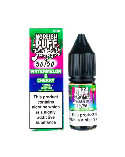 Watermelon & Cherry Candy Drops 50/50 E-Liquid by Moreish Puff