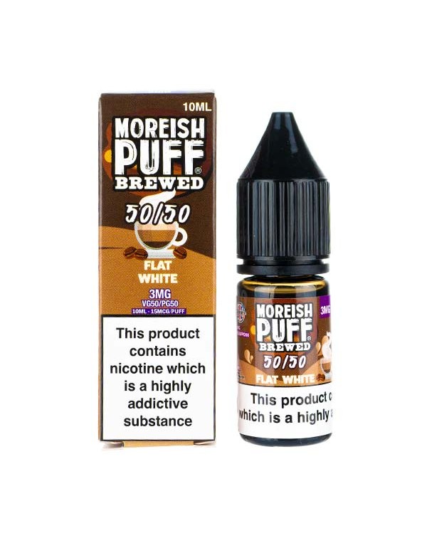 Flat White Brewed 50/50 E-Liquid by Moreish Puff