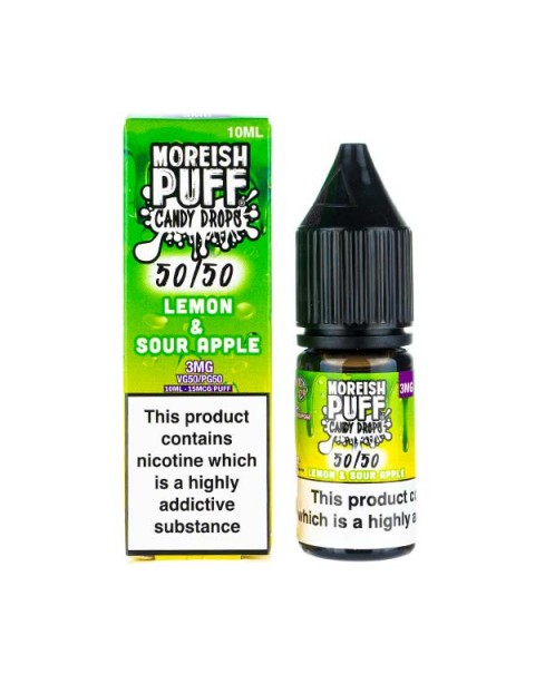 Lemon & Sour Apple Candy Drops 50/50 E-Liquid by Moreish Puff