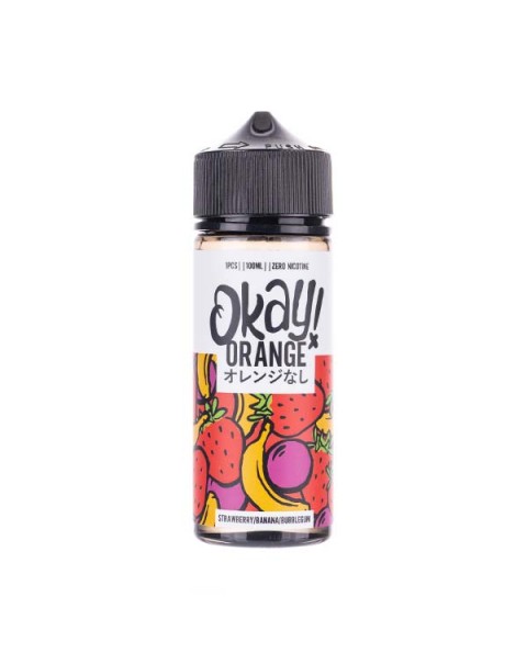 Strawberry Banana Bubblegum 100ml Shortfill E-Liquid by Okay! Orange