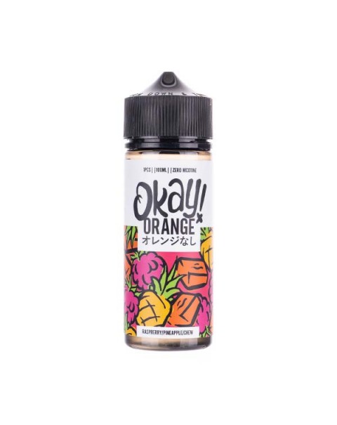 Raspberry & Pineapple Chew 100ml Shortfill E-Liquid by Okay! Orange