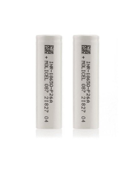 P26A 18650 INR 2600mAh Battery by Molicel - Pack of 2